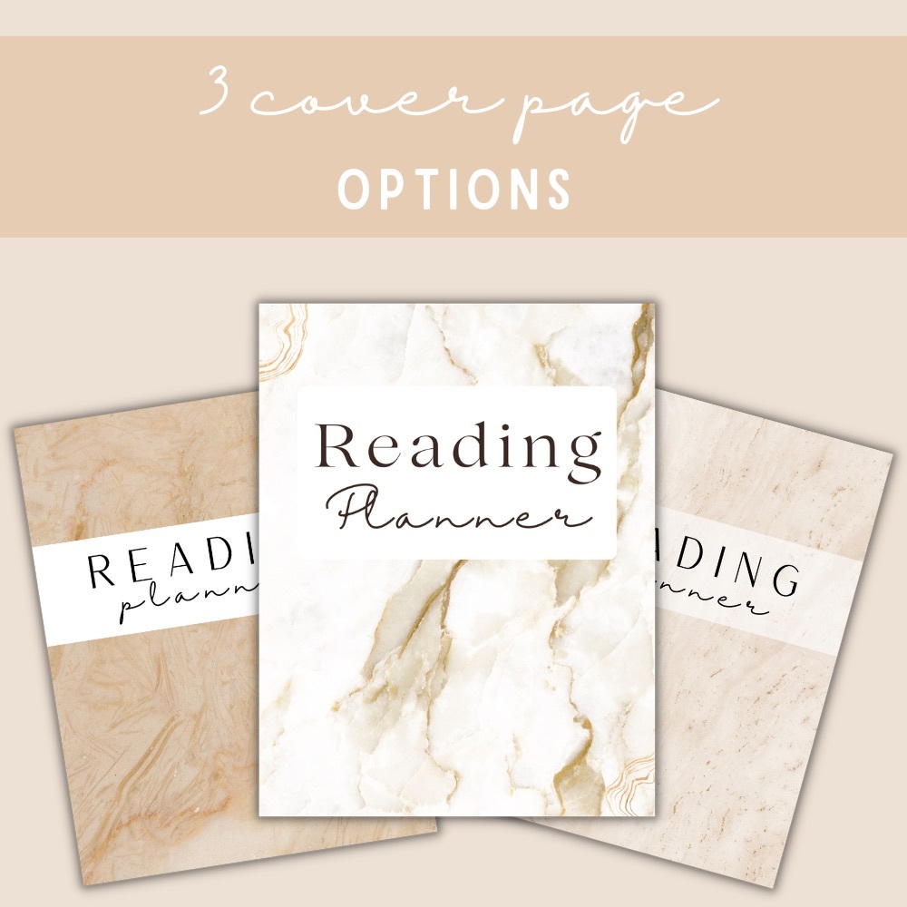 Marble Reading Planner Cover Options